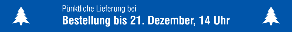 On-time delivery for orders placed by 2 p.m. on 21 December 2021.